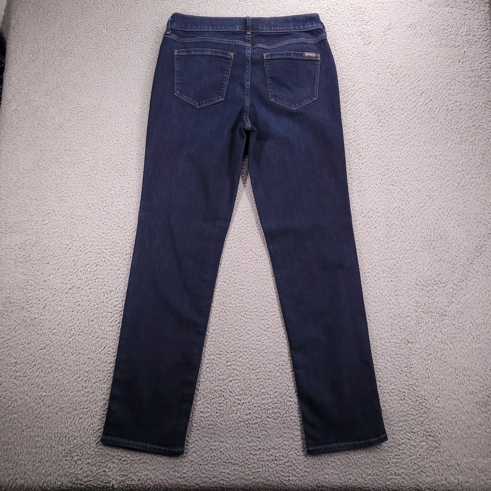 EDDIE BAUER Jeans Womens Size 10‎ Slightly Curvy Slim Straight Dark Wash Denim